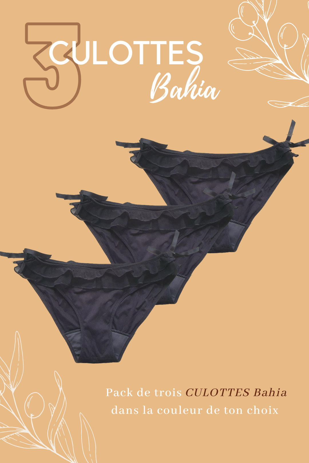 Trio Pack - 3 Bahia menstrual panties – amadameunderwear